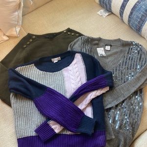 Three NWOT sweaters. (S or XS)